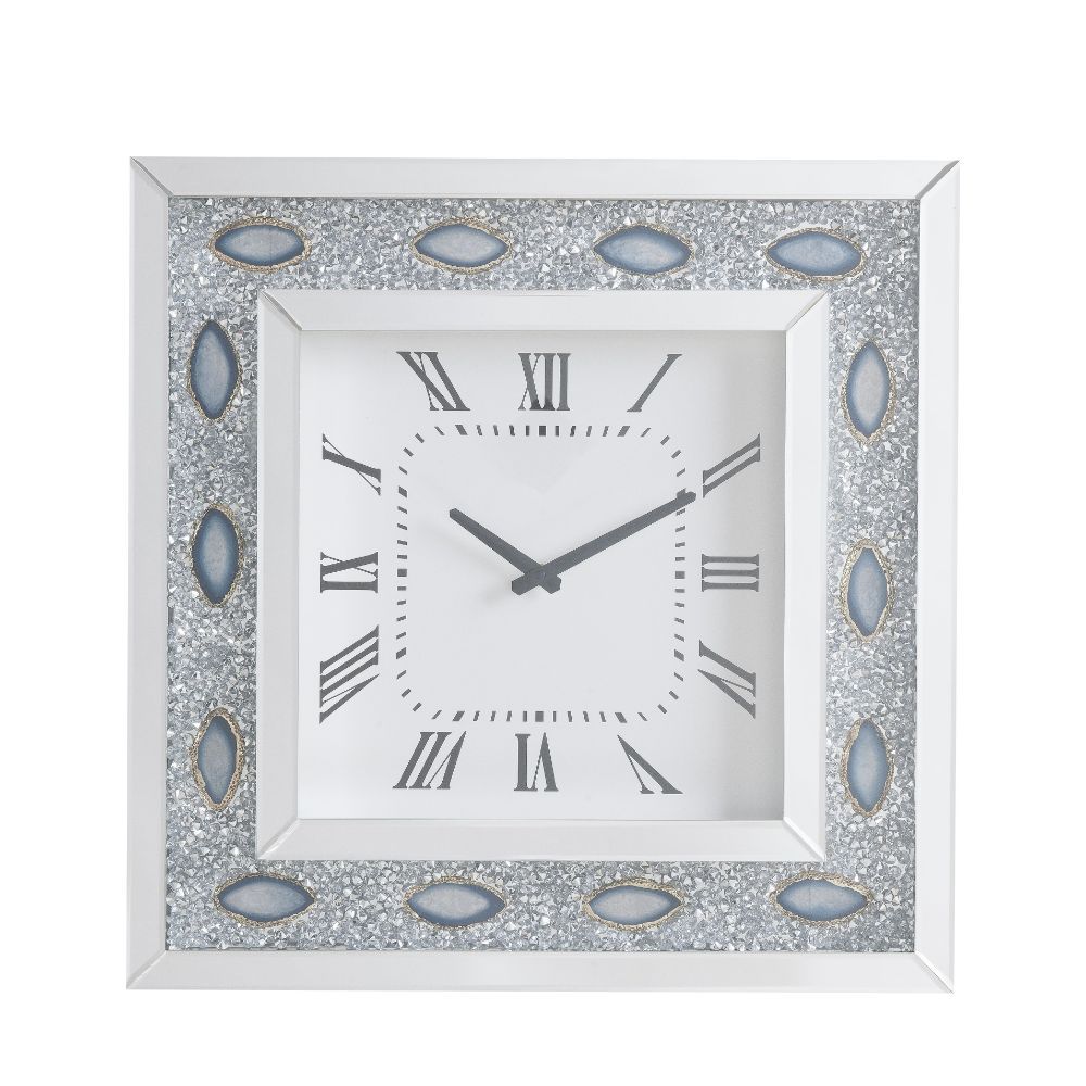 Sonia - Wall Clock - Mirrored & Faux Agate - Urban Living Furniture (Los Angeles, CA)