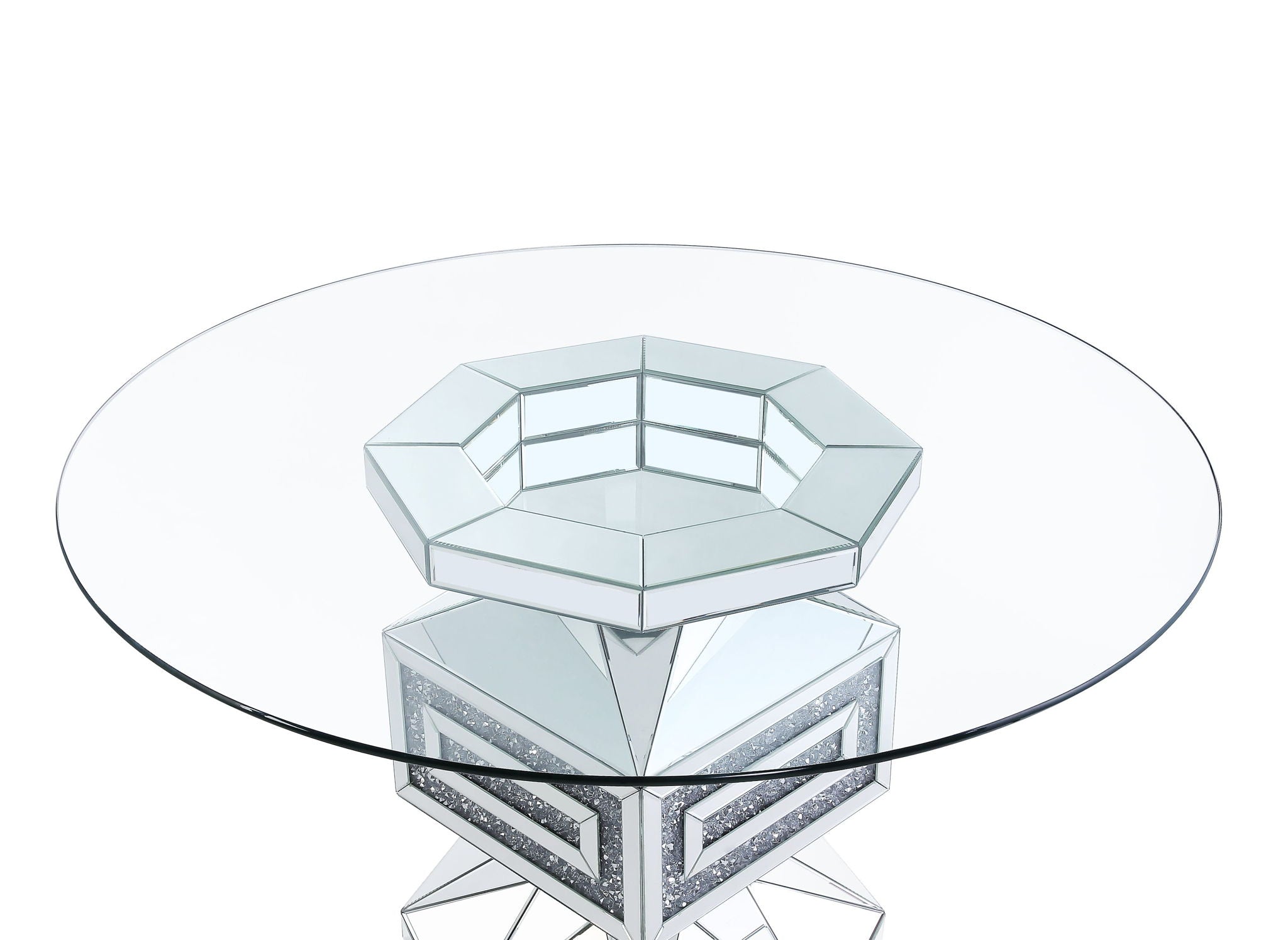 Noralie - 30" Dining Table - Clear Glass, Mirrored & Faux Diamonds - Urban Living Furniture (Los Angeles, CA)