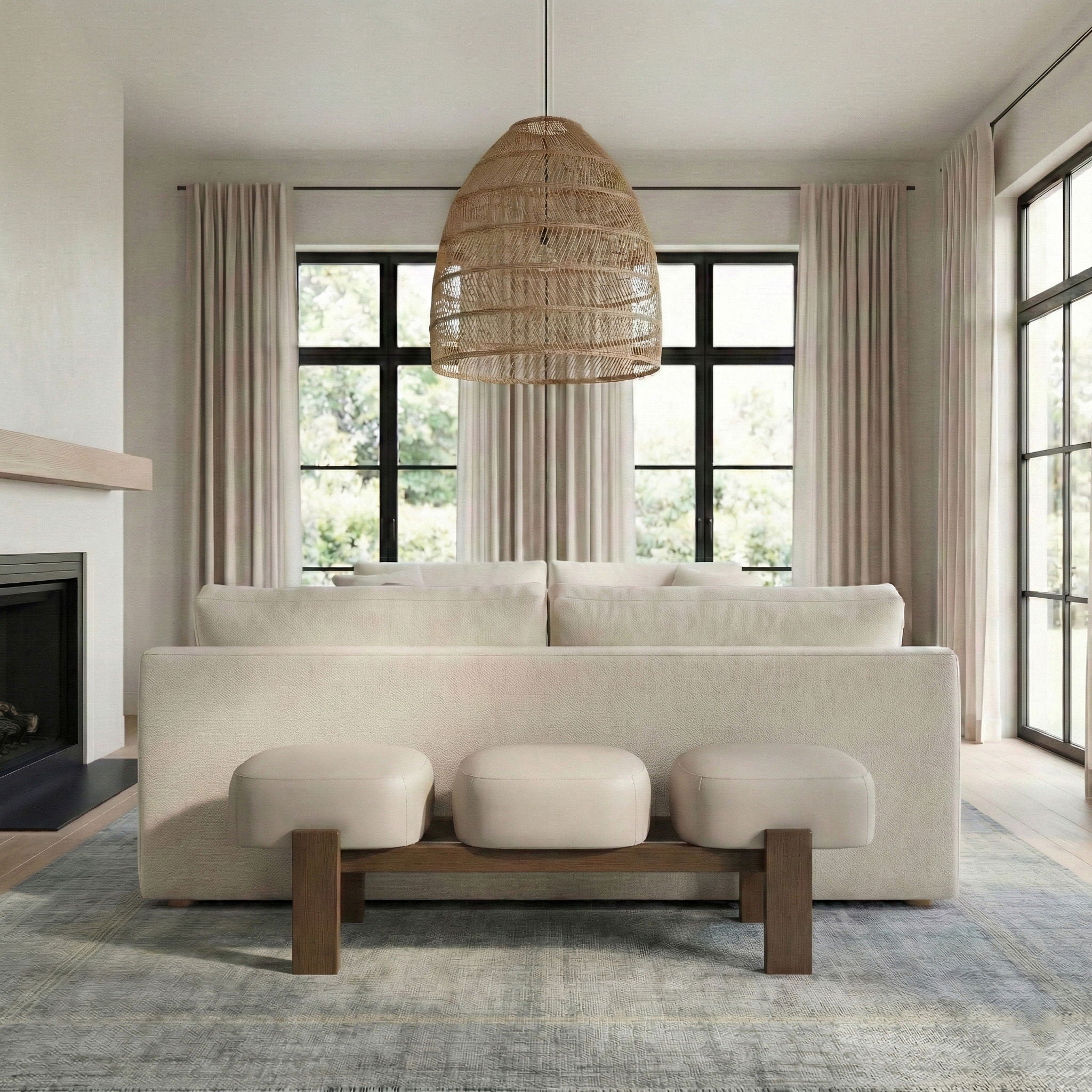 Woodcrest - Vegan Leather Upholstered Bench - Painted Brown Walnut Base - Urban Living Furniture (Los Angeles, CA)