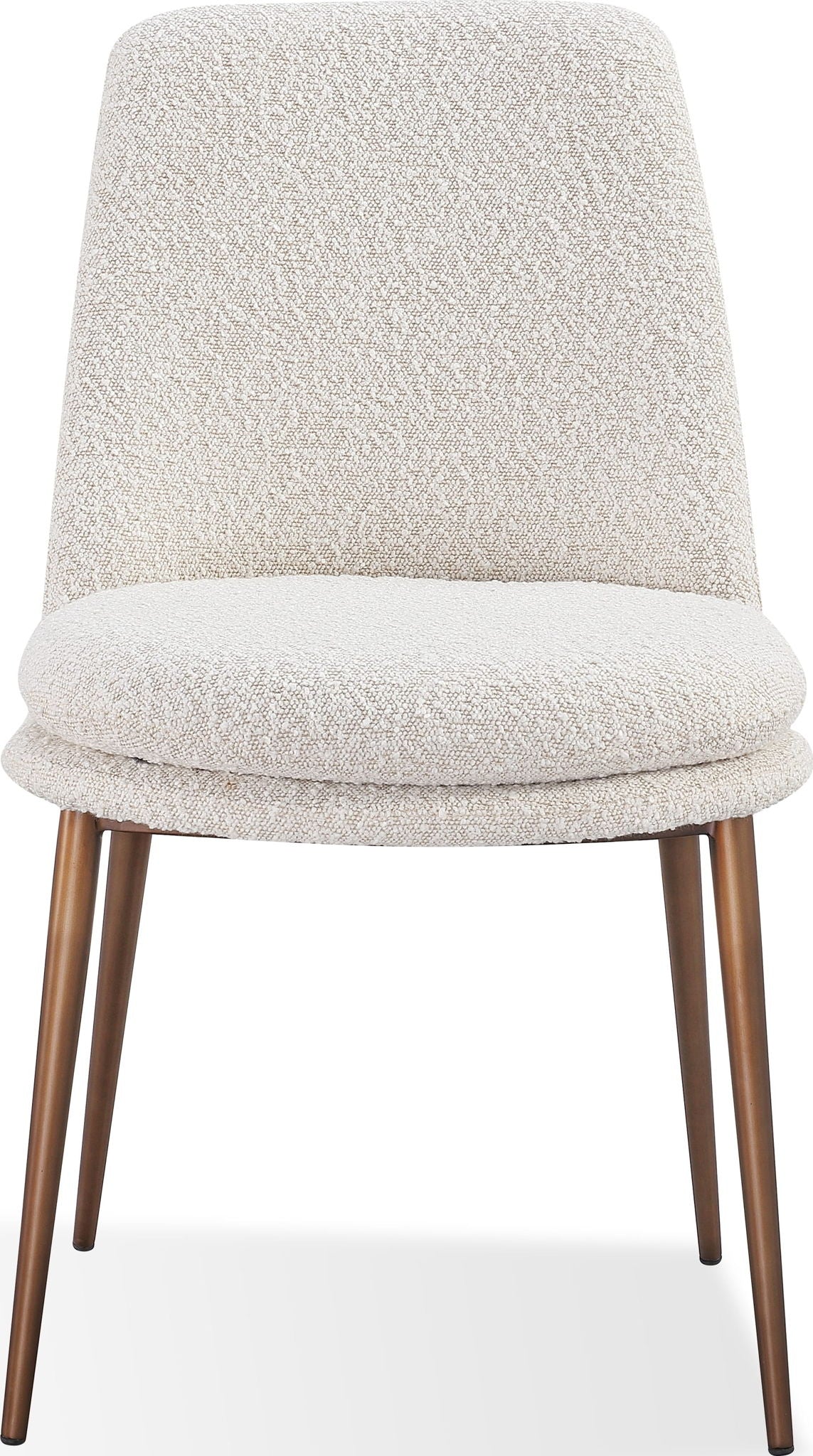 Crossroads 2.0 - Wyatt Upholstered Dining Chair (Set of 2) - Ricotta Boucle And Bronze Metal