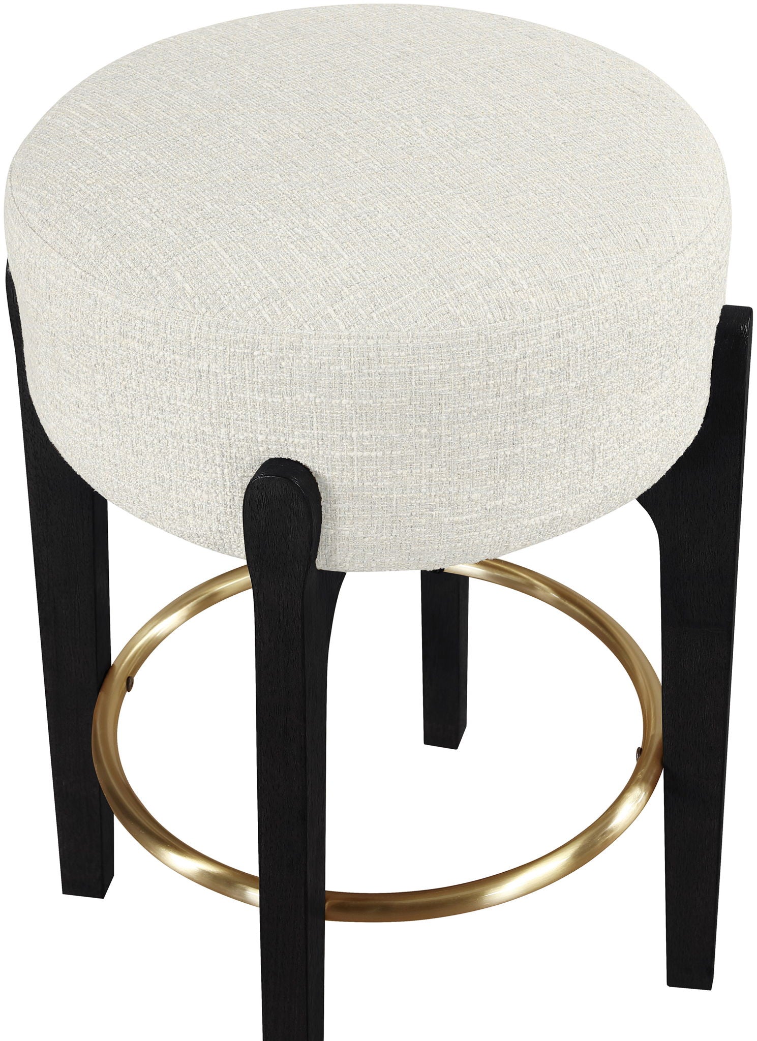 Torino - Backless Counter Stool With Brushed Black Base (Set of 2)