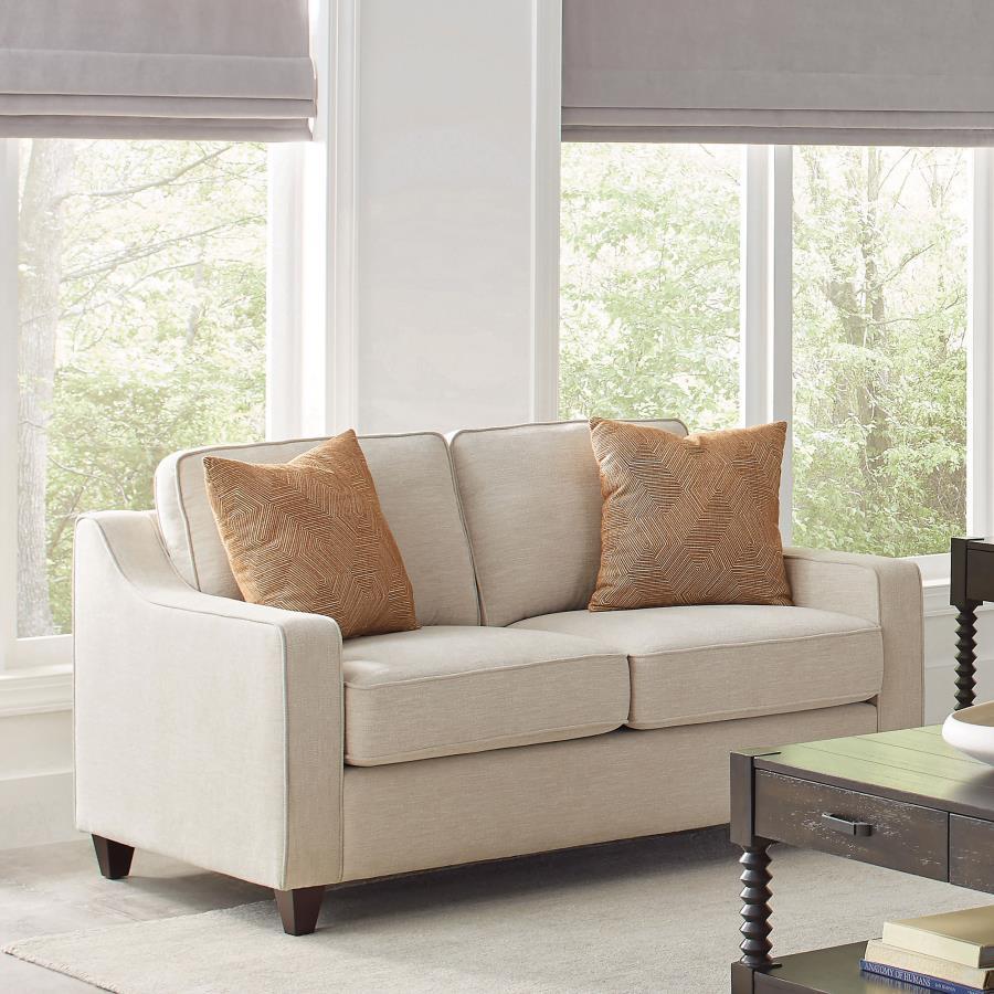 Christine - Upholstered Sloped Arm Loveseat - Beige - Urban Living Furniture (Los Angeles, CA)
