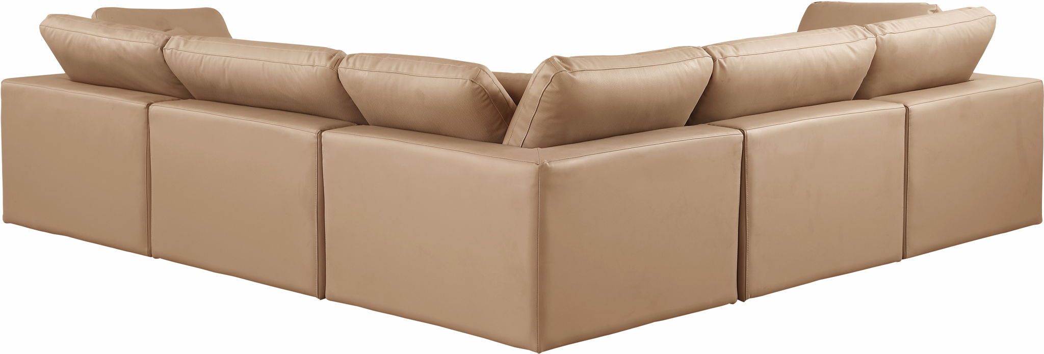 Comfy - 5 Piece Faux Leather Modular Corner Sectional - Tan - Urban Living Furniture (Los Angeles, CA)