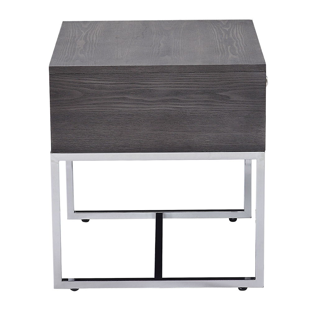 Iban - End Table - Gray Oak & Chrome - Urban Living Furniture (Los Angeles, CA)