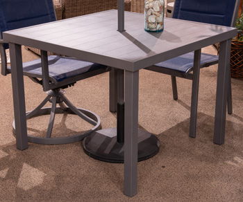 Rocky Creek - Gray - Square Dining Table With Umbrella Option - Urban Living Furniture (Los Angeles, CA)