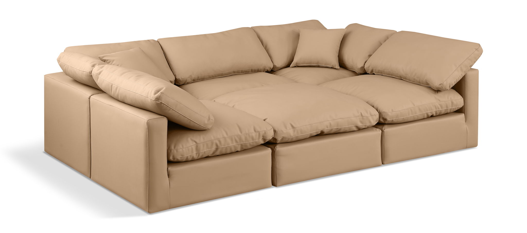 Indulge - Faux Leather 6 Piece Modular Sectional - Tan - Urban Living Furniture (Los Angeles, CA)