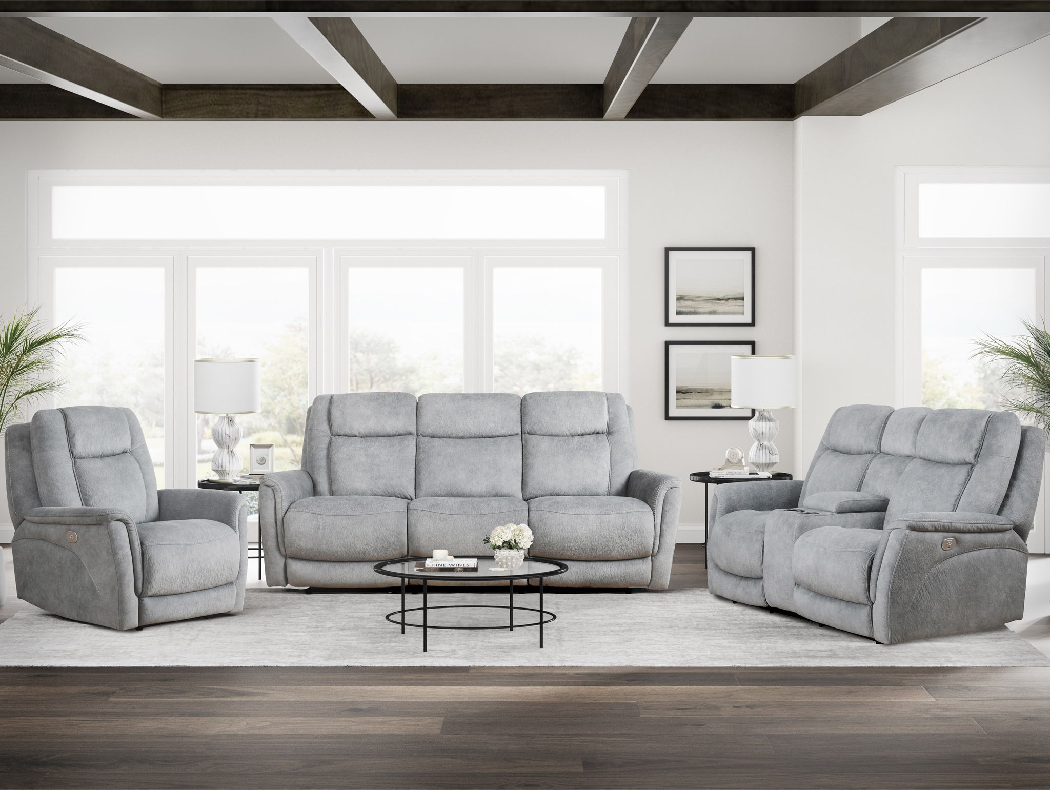 Linus - Zero Gravity Power Reclining Sofa - Hudson Gray - Urban Living Furniture (Los Angeles, CA)