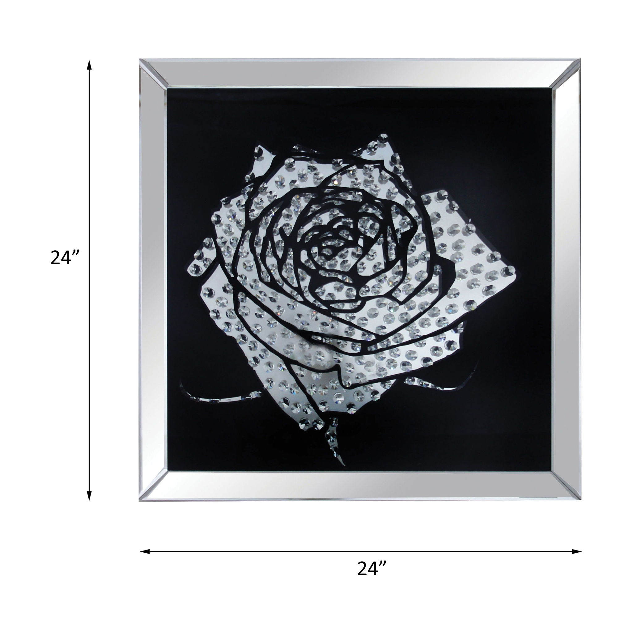 Talisha - Wall Art - Mirrored & Faux Crystal Rose - Urban Living Furniture (Los Angeles, CA)