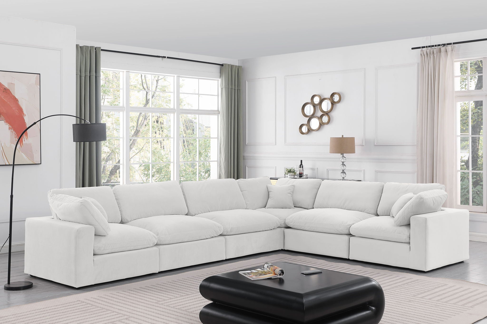 Comfy - 6 Piece Velvet Modular Corner Sectional - Urban Living Furniture (Los Angeles, CA)