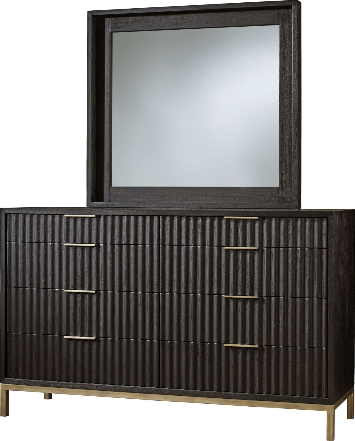 Kentfield - Solid Wood Eight Drawer Dresser - Black Drifted Oak (2024)