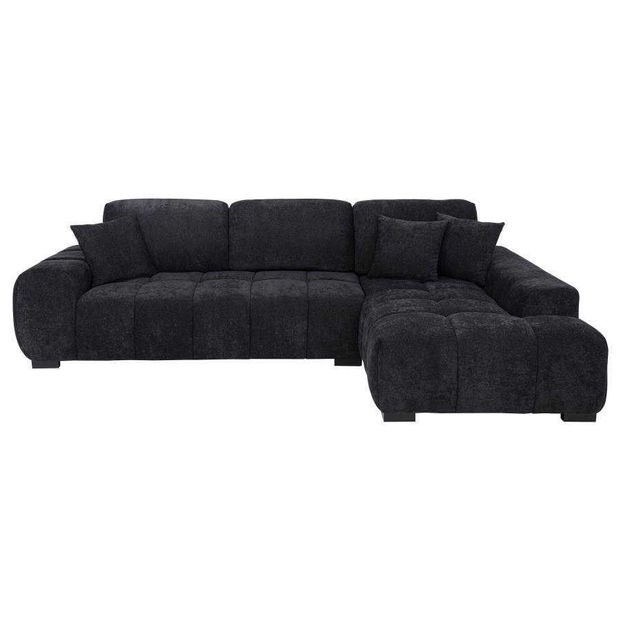 Octavia - LAF Sofa With Pillow, Box 1 of 2 - Black