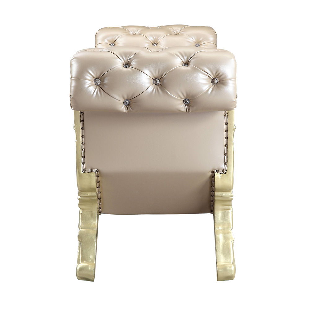 Vatican - Bench - Synthetic Leather, Light Gold & Champagne Silver - Urban Living Furniture (Los Angeles, CA)
