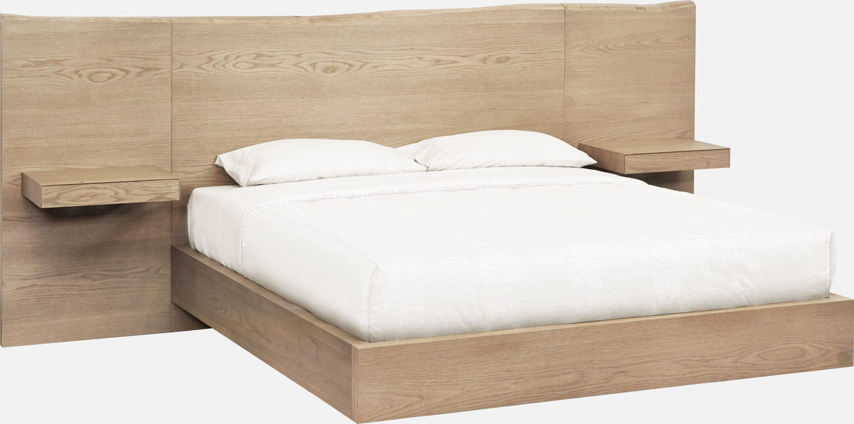 One - Coastal Modern Live Edge Wall Bed With Floating Nightstands