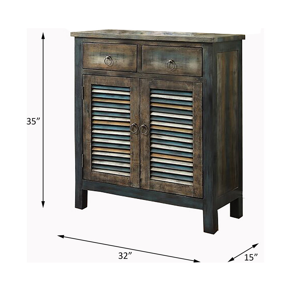 Glancio - Console Cabinet - Antique Oak & Teal - Urban Living Furniture (Los Angeles, CA)