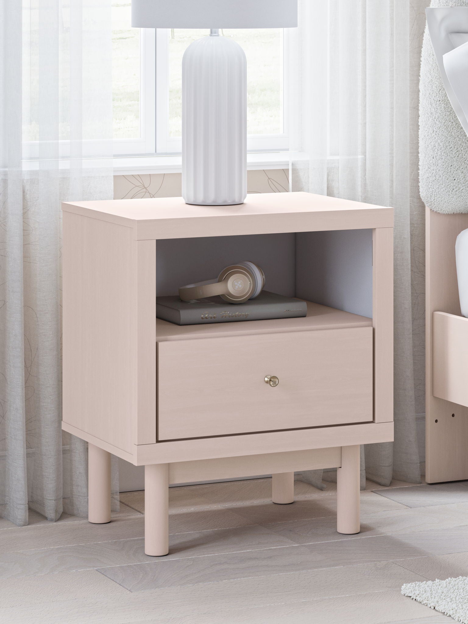 Wistenpine - Blush - One Drawer Night Stand - Urban Living Furniture (Los Angeles, CA)
