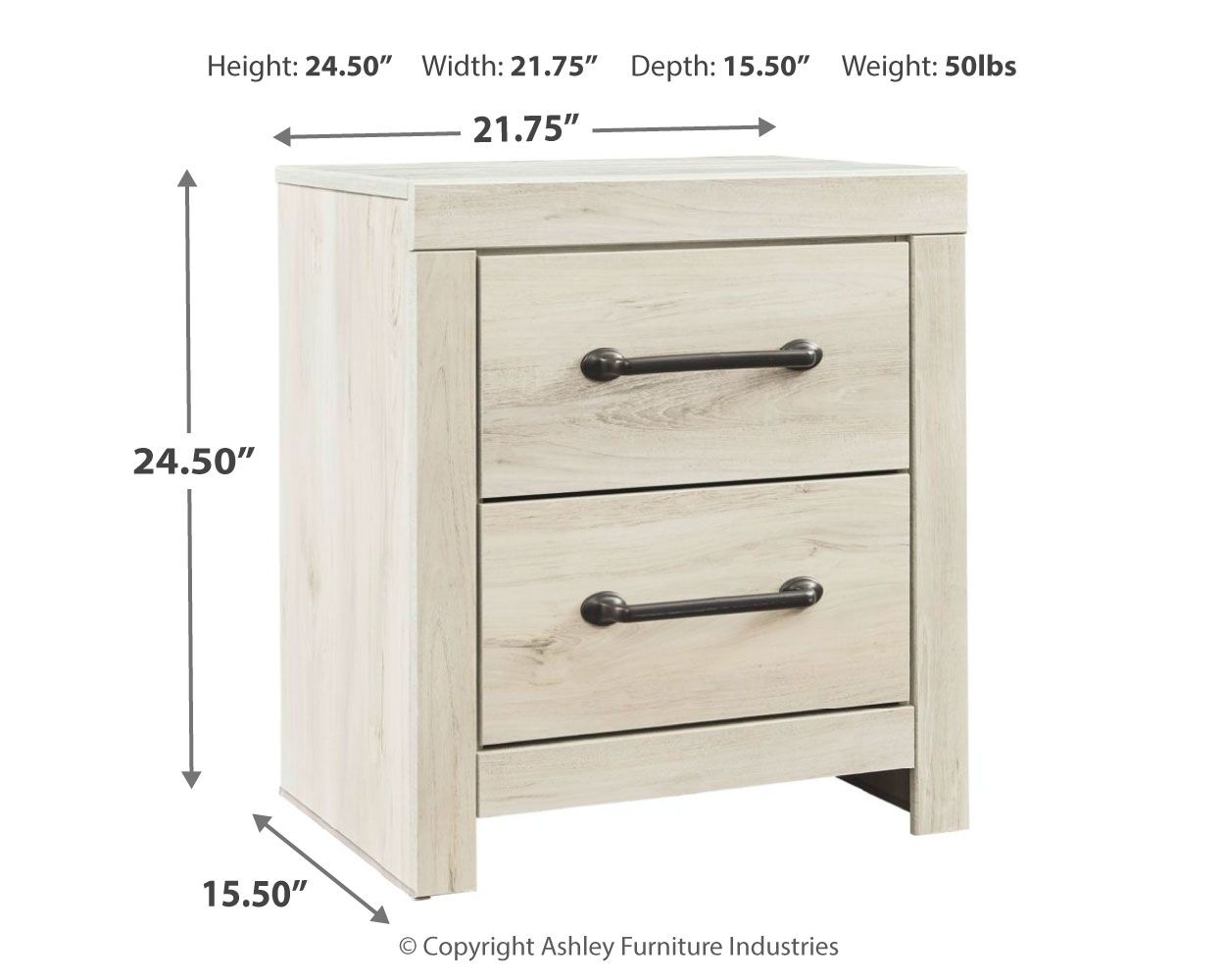 Cambeck - Whitewash - Two Drawer Night Stand - Urban Living Furniture (Los Angeles, CA)