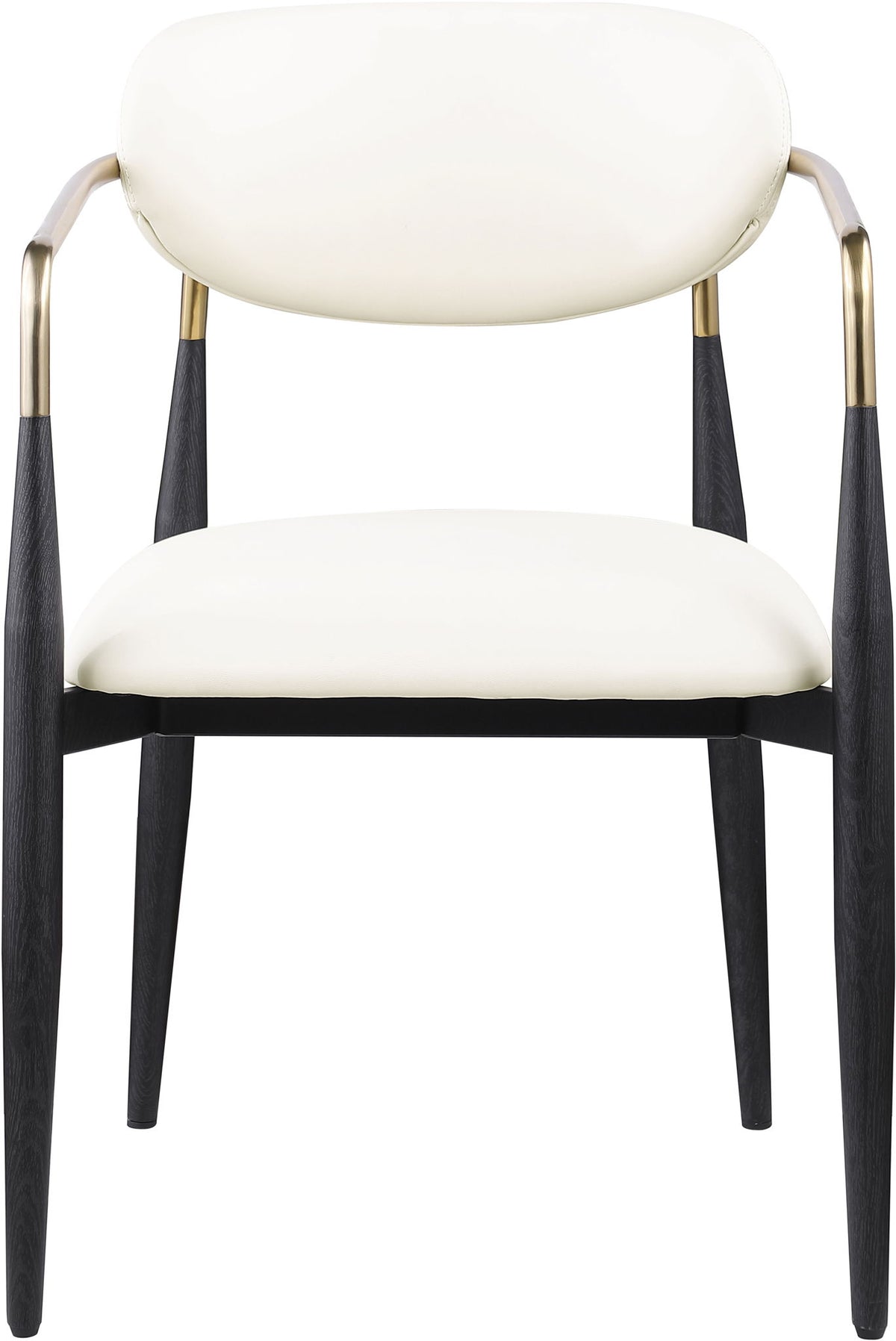 Ronda - Vegan Leather Upholstered Dining Arm Chair - Black Legs