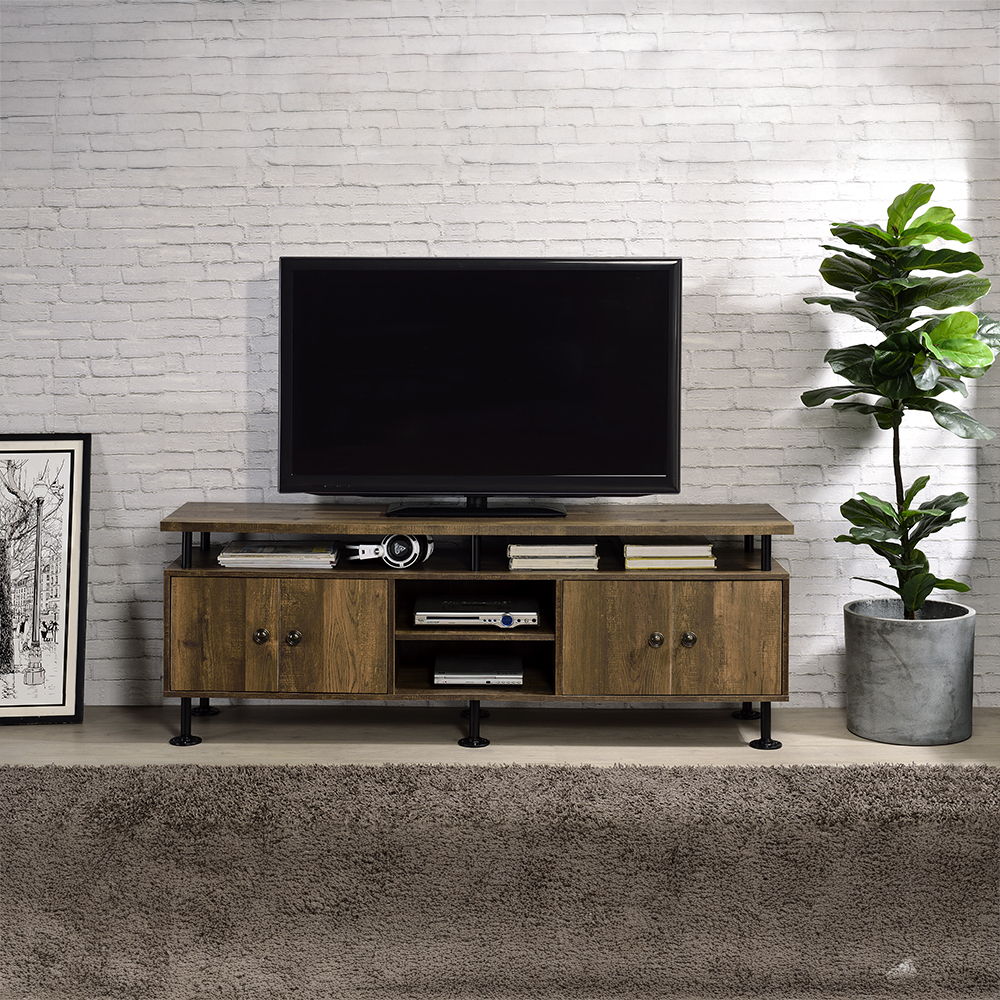 Ensata II - TV Stand - Rustic Oak & Black - Urban Living Furniture (Los Angeles, CA)