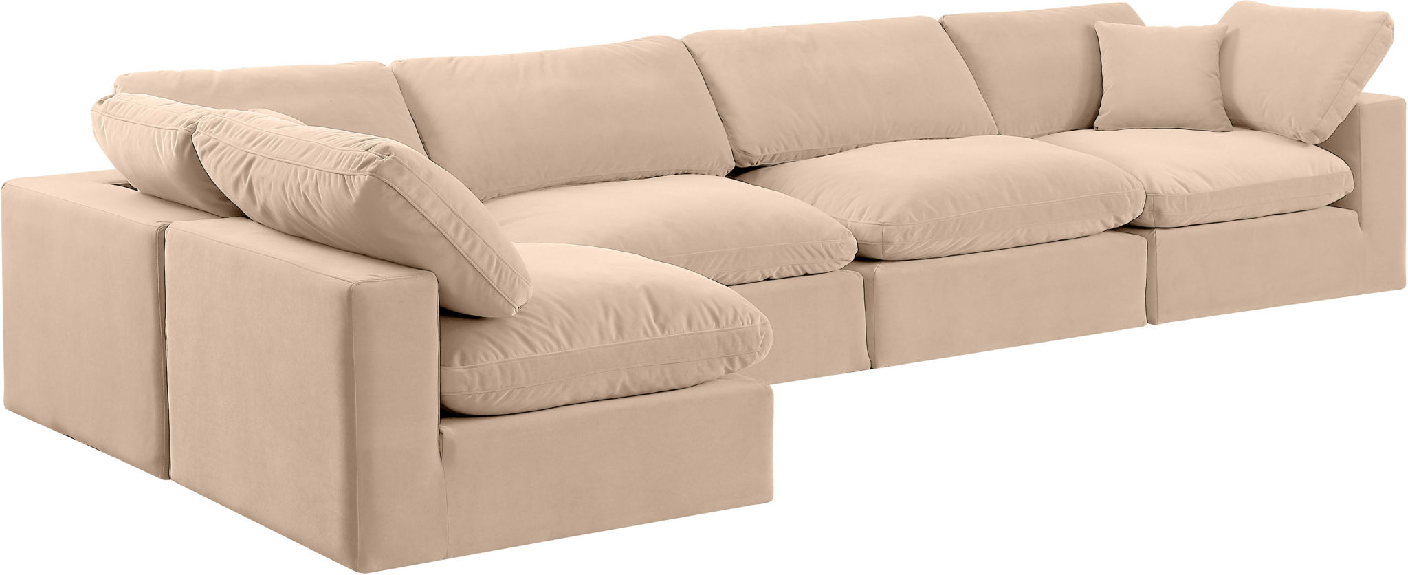 Comfy - 5 Piece Velvet Modular Sectional - Urban Living Furniture (Los Angeles, CA)