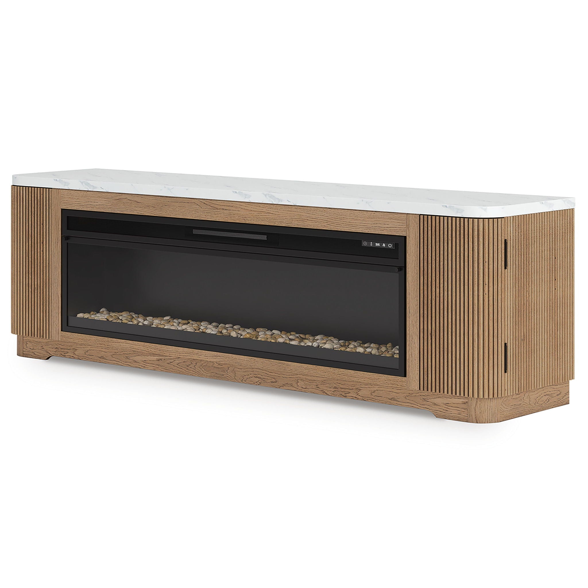 Camdill - 80" TV Stand With Electric Fireplace - Light Brown - Urban Living Furniture (Los Angeles, CA)