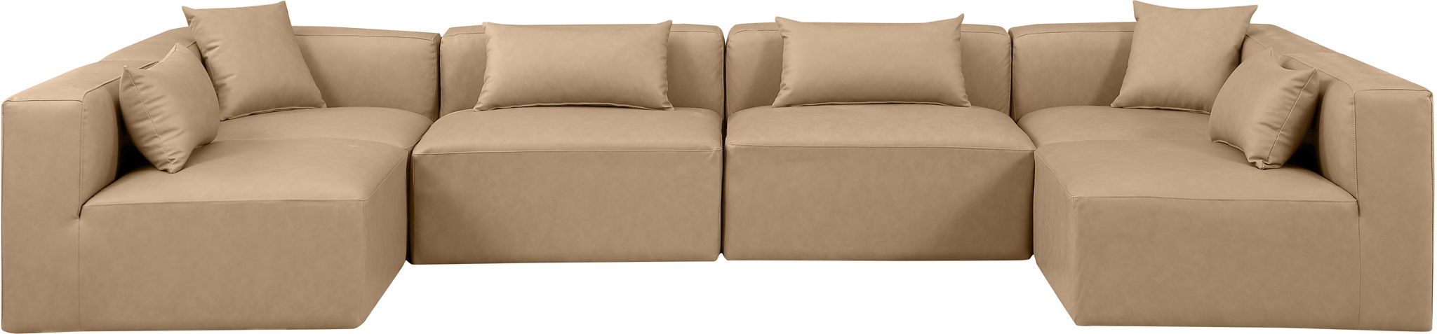 Cube - 6 Piece Modular Armless Sectional - Tan - Urban Living Furniture (Los Angeles, CA)