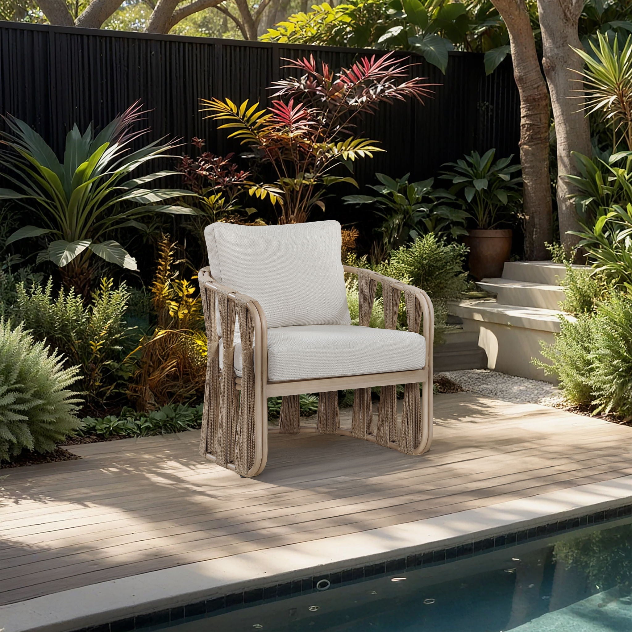 San Pietro - Resilient Waterproof Fabric Upholstered Outdoor Patio Chair - Urban Living Furniture (Los Angeles, CA)