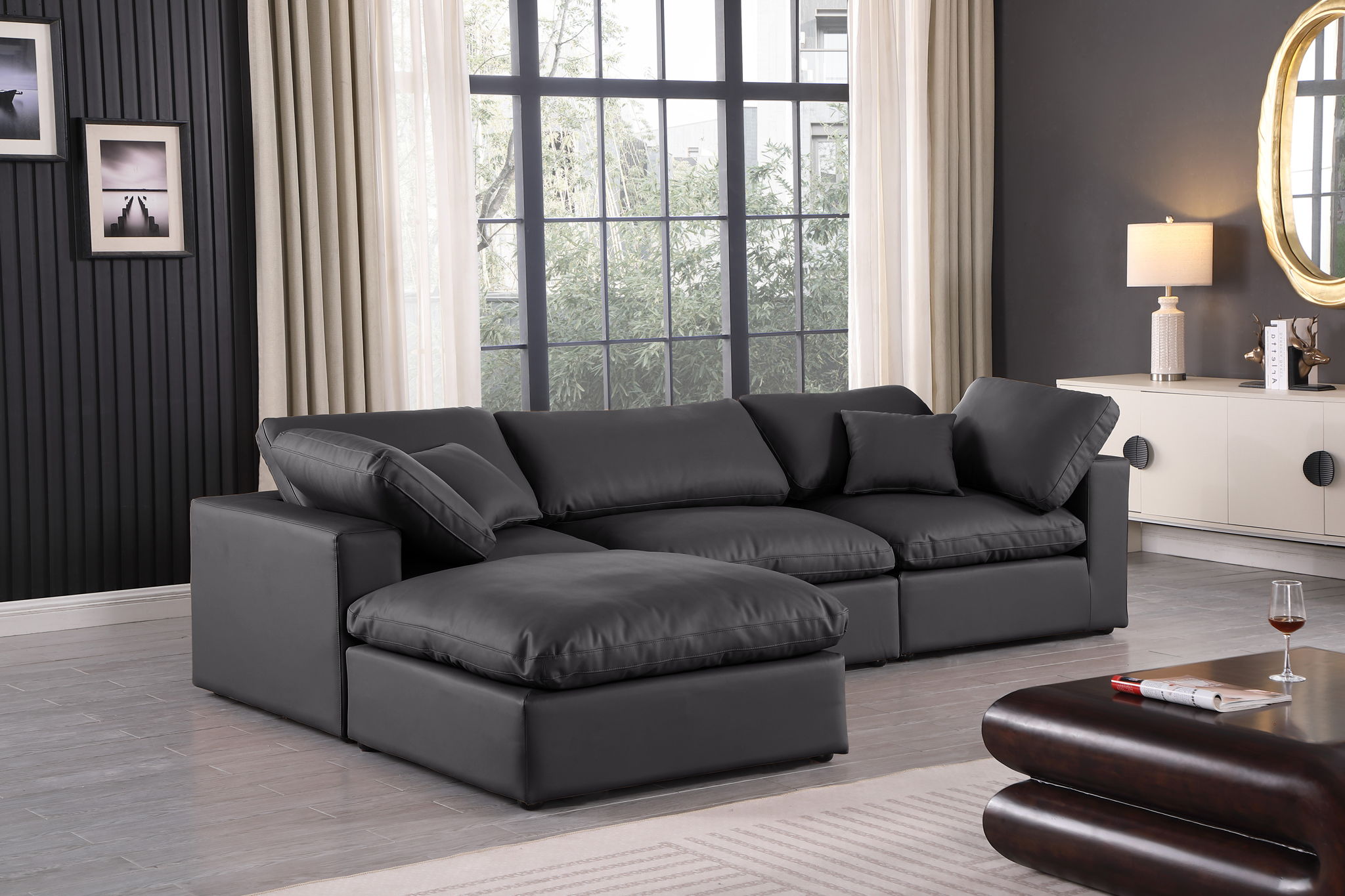 Comfy - 4 Piece Faux Leather Modular Sectional With Chaise - Urban Living Furniture (Los Angeles, CA)