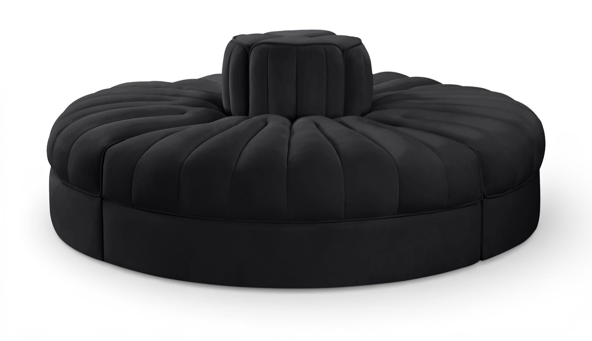 Rummi - Round Velvet Performance Fabric Upholstered 4 Piece Modular Sofa - Urban Living Furniture (Los Angeles, CA)
