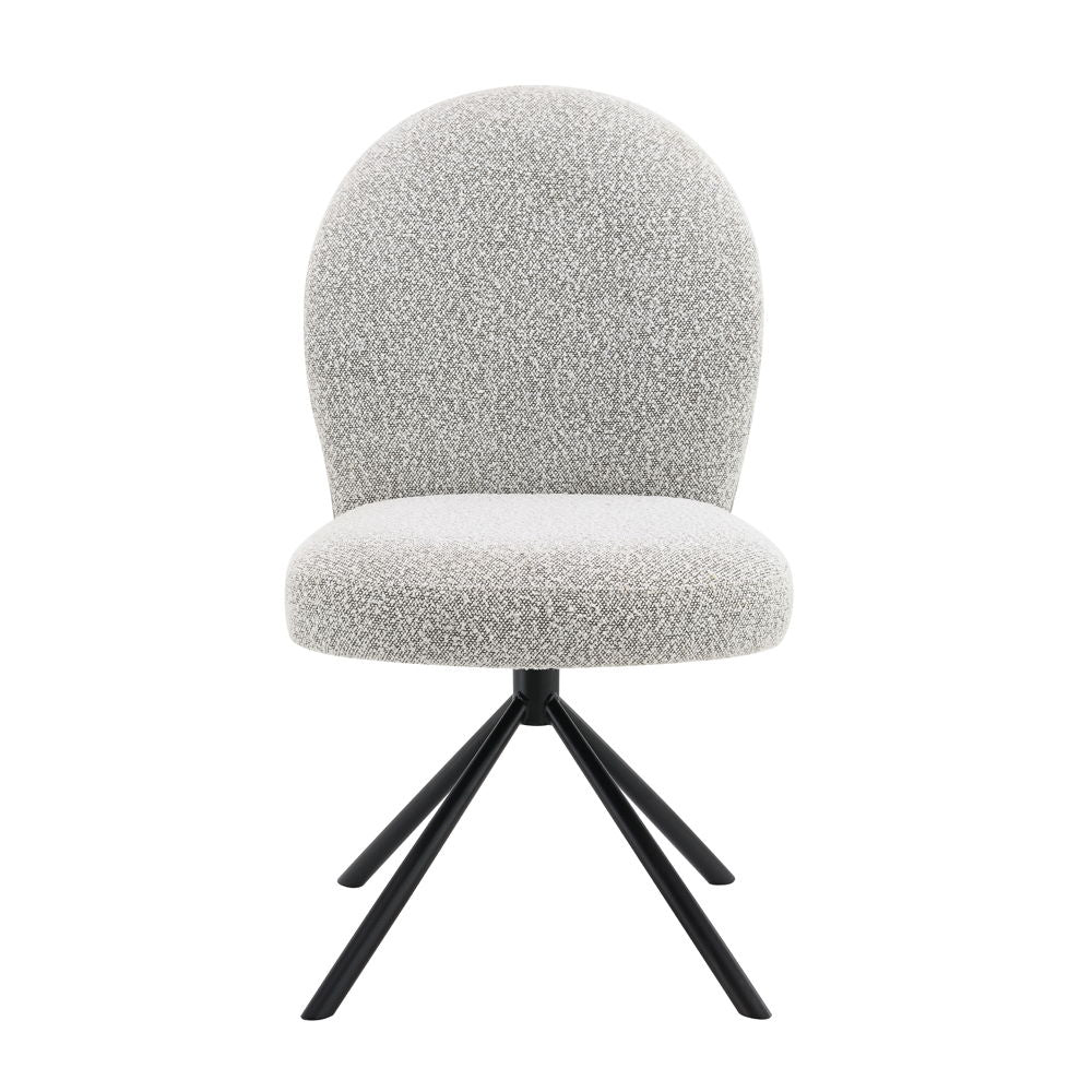 Lawton - Side Chair With Swivel (Set of 2) - Gray Boucle & Black Finish - Urban Living Furniture (Los Angeles, CA)