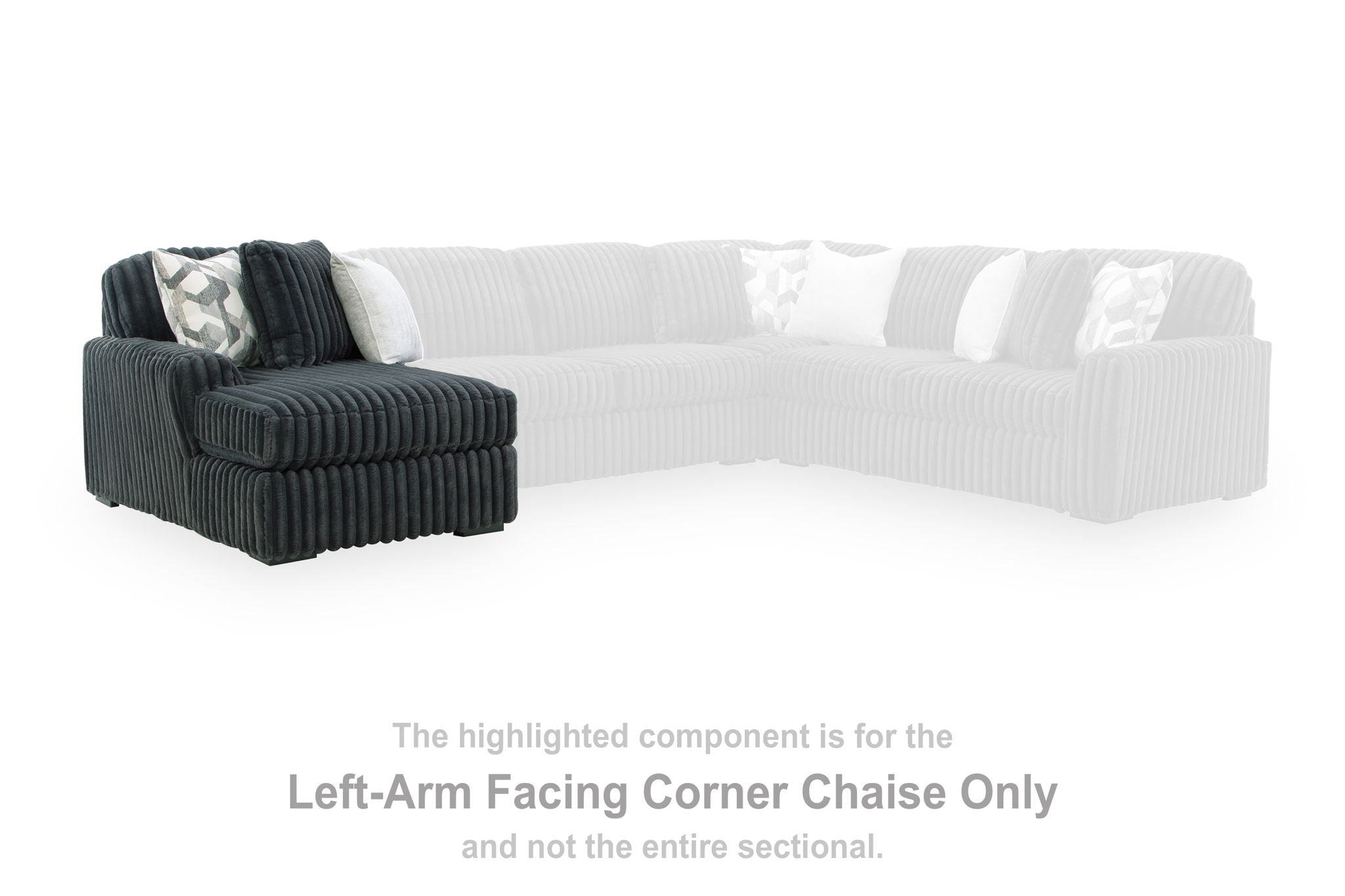 Midnight-Madness - LAF Corner Chaise - Gunmetal - Urban Living Furniture (Los Angeles, CA)
