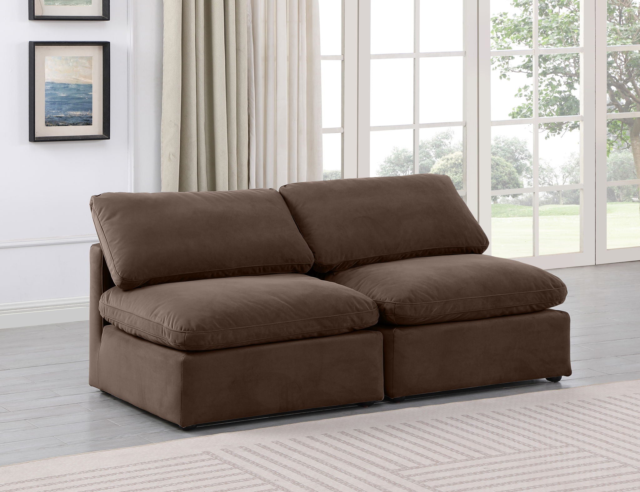 Indulge - Velvet 2 Seat Modular Armless Sofa - Urban Living Furniture (Los Angeles, CA)