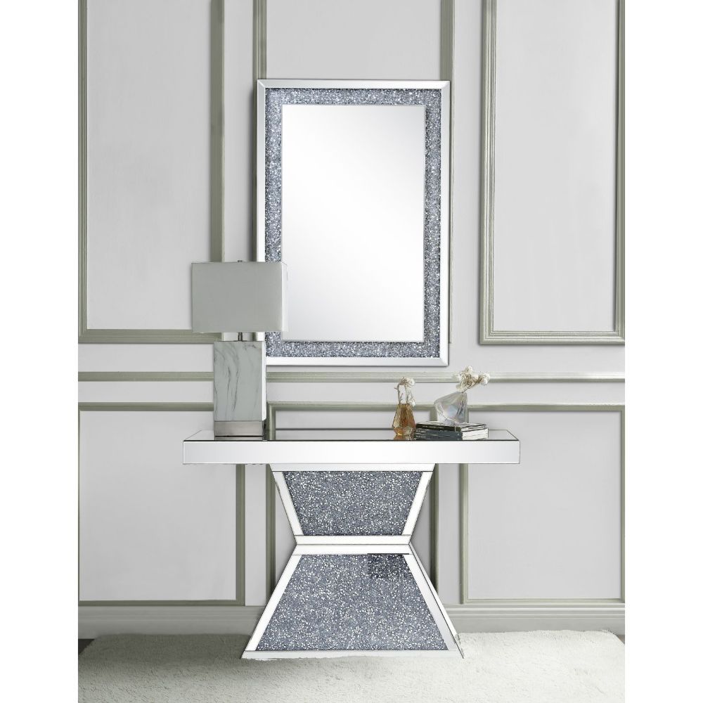 Noralie - 47" Console Table - Mirrored & Faux Diamonds - Urban Living Furniture (Los Angeles, CA)