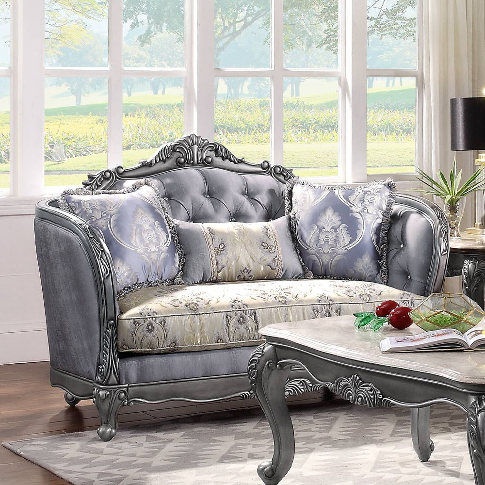 Ariadne - Loveseat With 3 Pillows - Fabric & Platinum - Urban Living Furniture (Los Angeles, CA)