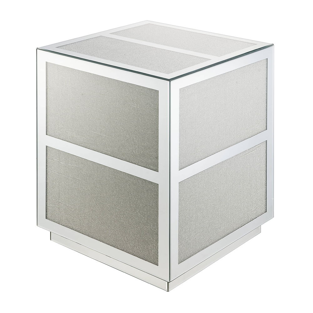 Noralie - 18" End Table With Faux Diamonds - Mirrored - Urban Living Furniture (Los Angeles, CA)