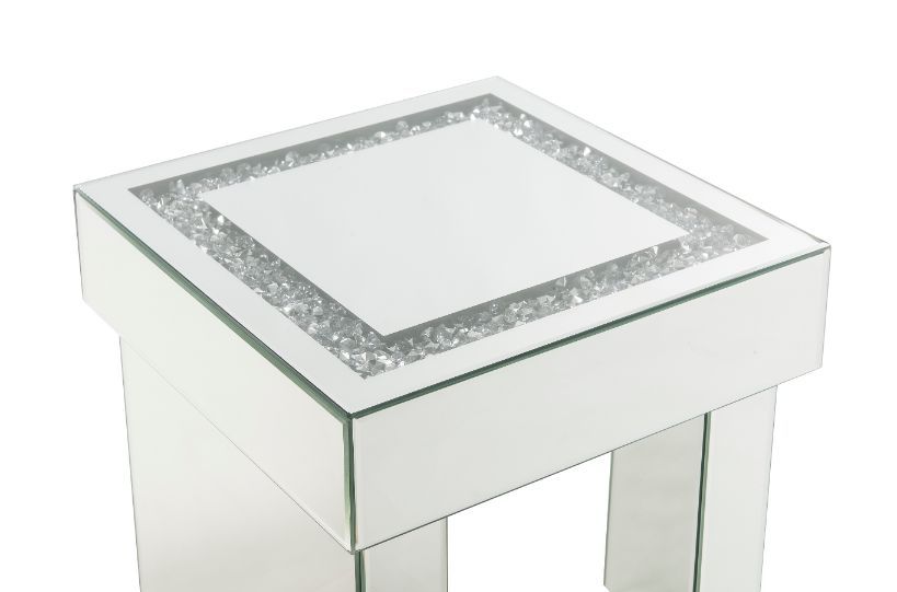 Noralie - 16" End Table With Faux Diamonds - Mirrored - Urban Living Furniture (Los Angeles, CA)