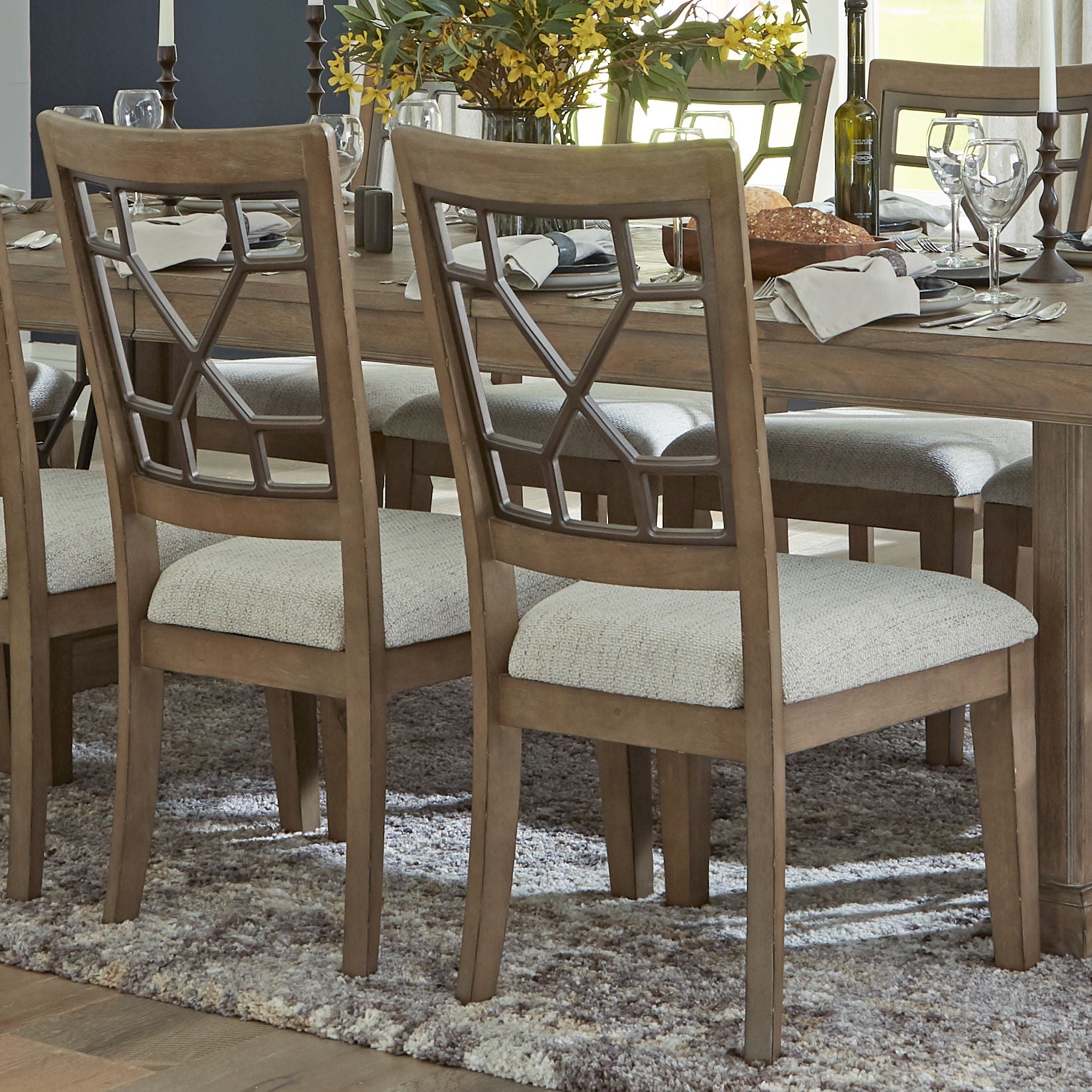Sundance Dining - Grid Back Dining Chair (Set of 2) - Sandstone - Urban Living Furniture (Los Angeles, CA)