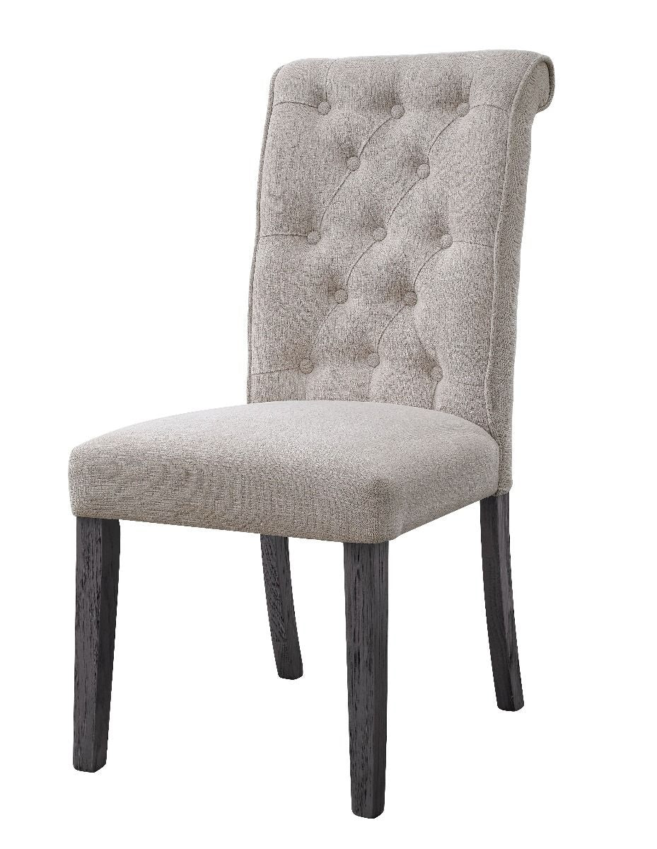 Yabeina - Side Chair (Set of 2) - Beige Linen & Gray Finish - Urban Living Furniture (Los Angeles, CA)