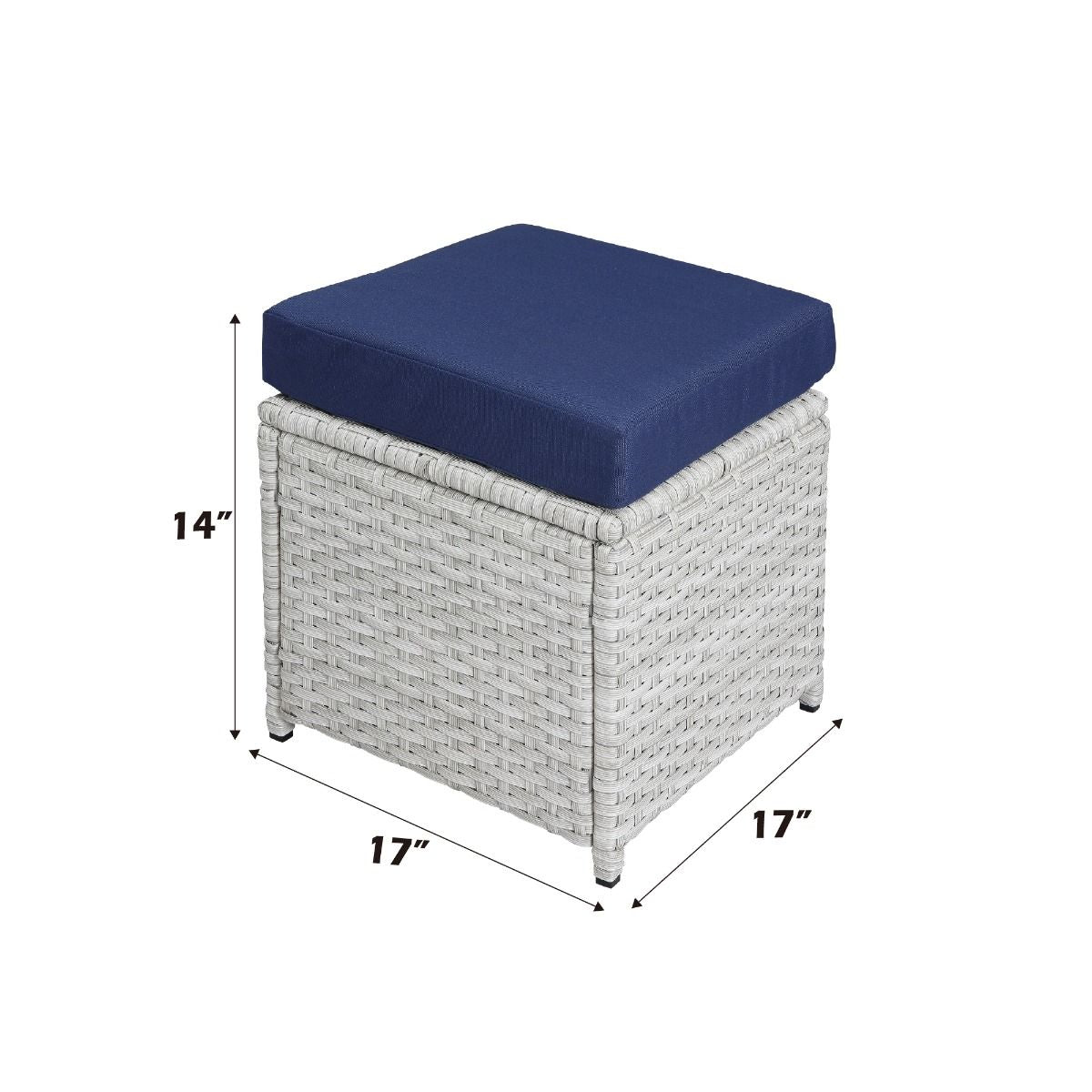 Paitalyi - 9 Piece Bistro Set - Blue Fabric & Wicker - Urban Living Furniture (Los Angeles, CA)