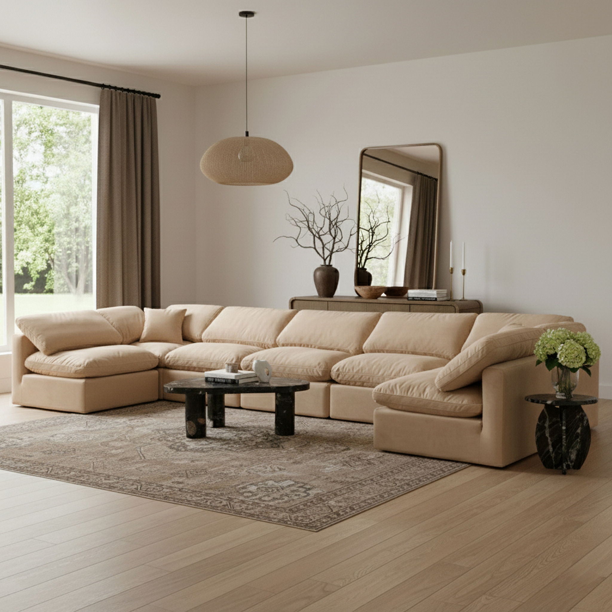 Indulge - Velvet 7 Piece Modular U-Shaped Sectional - Urban Living Furniture (Los Angeles, CA)