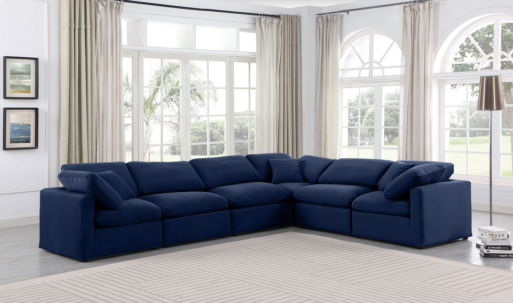 Indulge - Velvet 6 Piece Modular Corner Sectional - Urban Living Furniture (Los Angeles, CA)