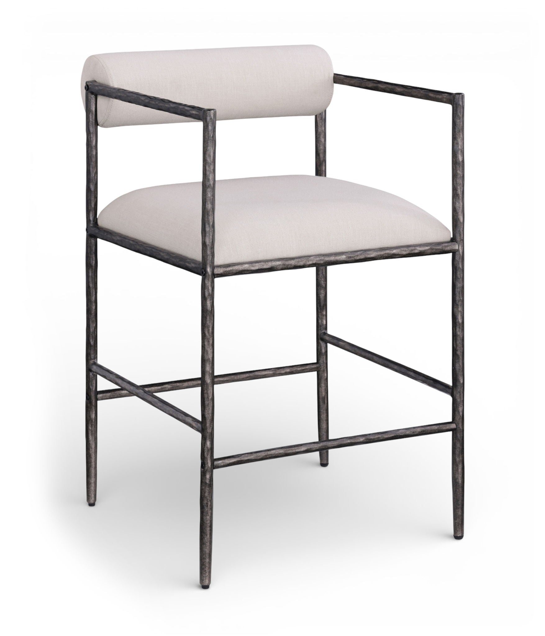 Axis - Linen Textured Beige Fabric Upholstered Counter Stool (Set of 2) - Urban Living Furniture (Los Angeles, CA)
