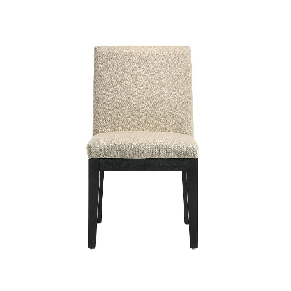 Froja - Side Chair (Set of 2) - Beige Fabric & Black - Urban Living Furniture (Los Angeles, CA)