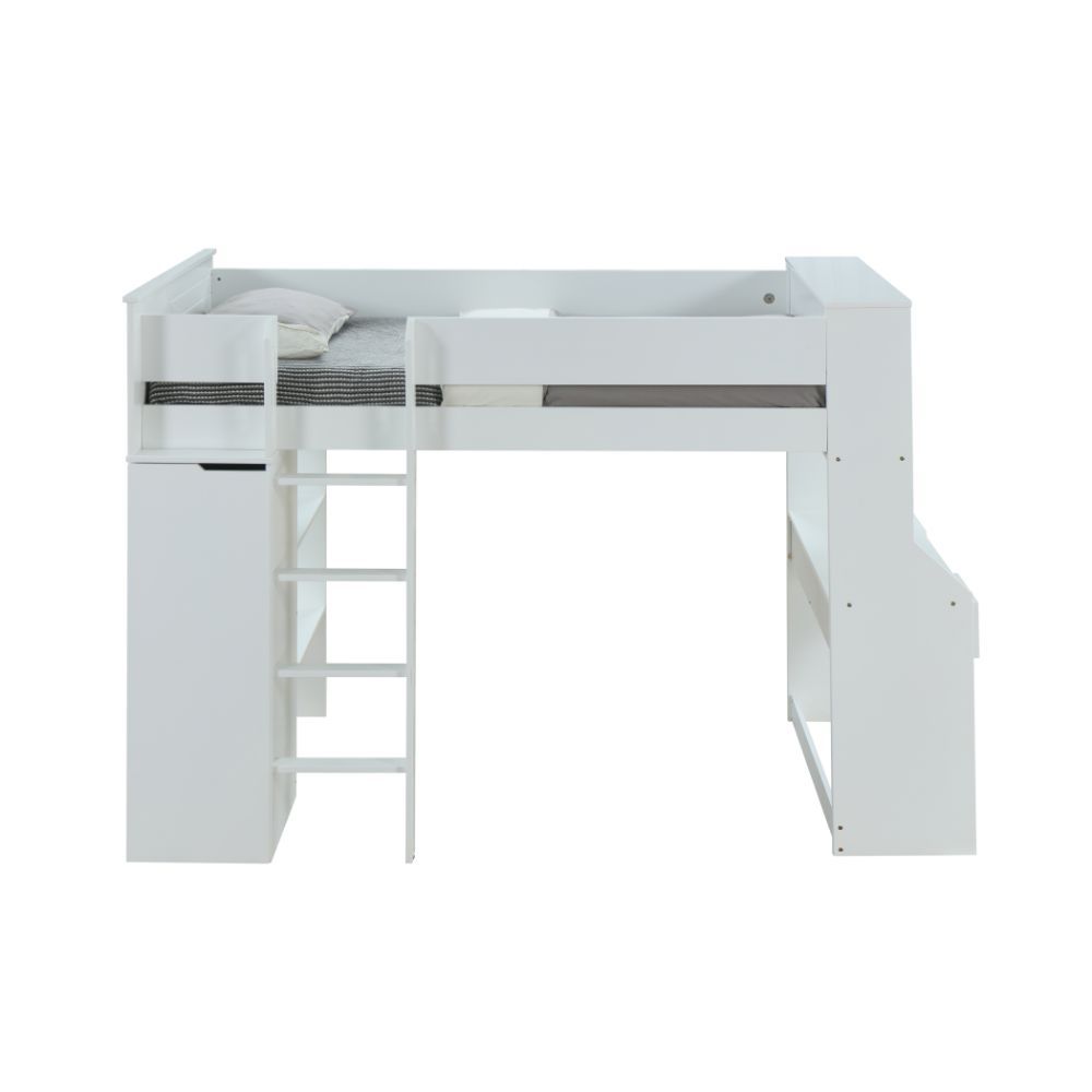 Ragna - Twin Loft Bed With Desk & Wardrobe - White - Urban Living Furniture (Los Angeles, CA)