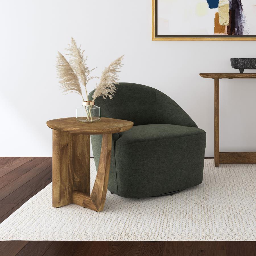 Fletcher - Round Solid Mango Wood Accent Side Table - Brown - Urban Living Furniture (Los Angeles, CA)