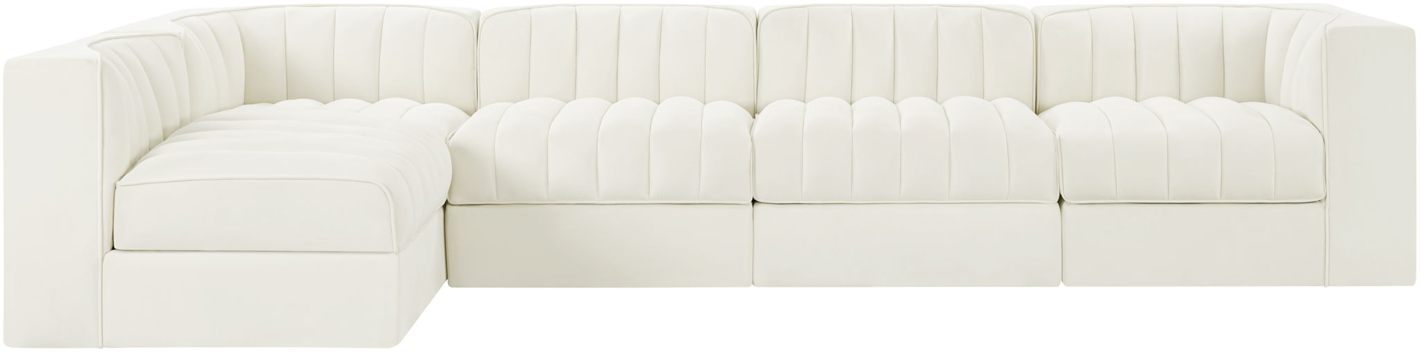 Rummi - Velvet Performance Fabric Upholstered 5 Piece Modular Sectional, L-Shaped (Right) - Urban Living Furniture (Los Angeles, CA)