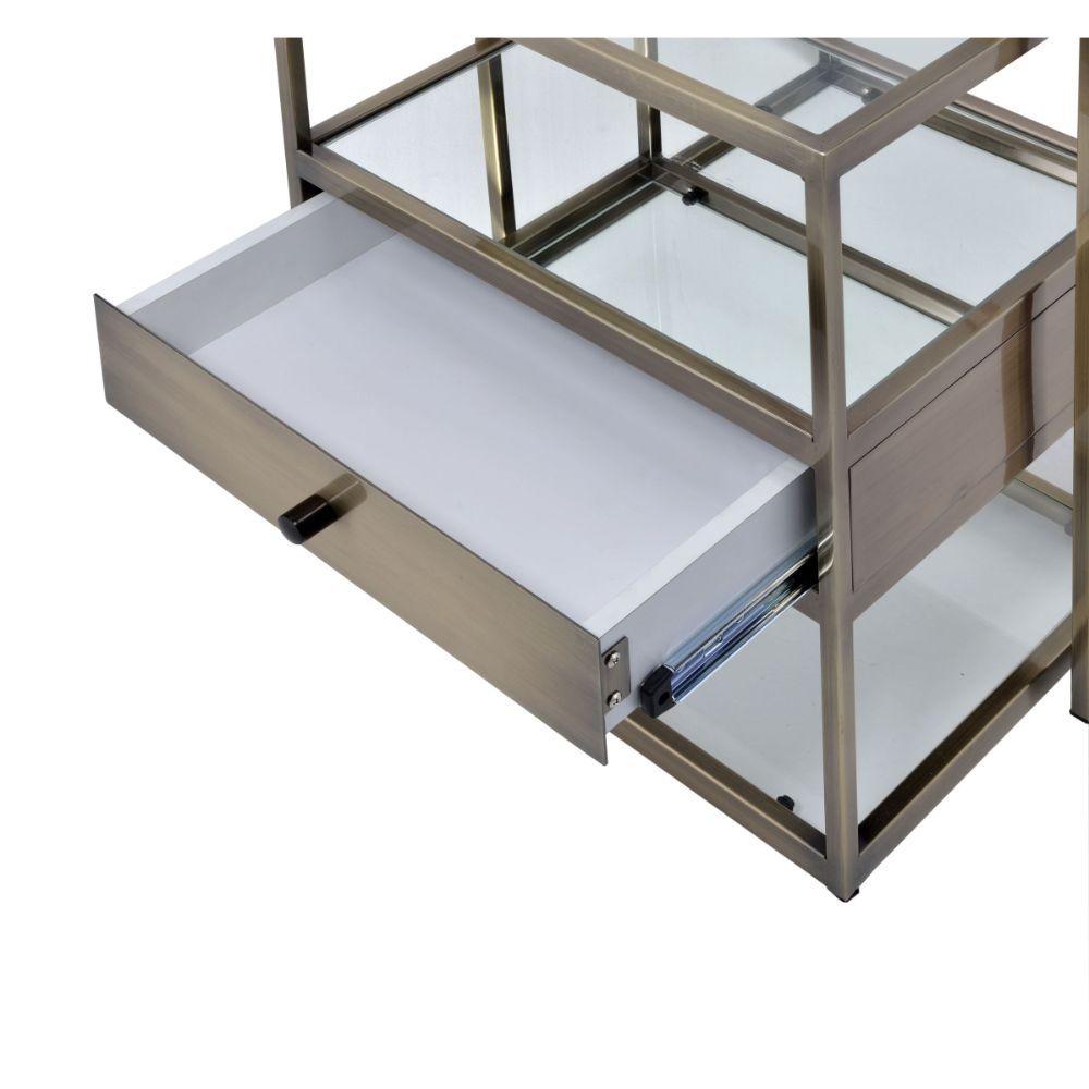 Enca - Nesting Table Set - Clear Glass & Antique Brass - Urban Living Furniture (Los Angeles, CA)