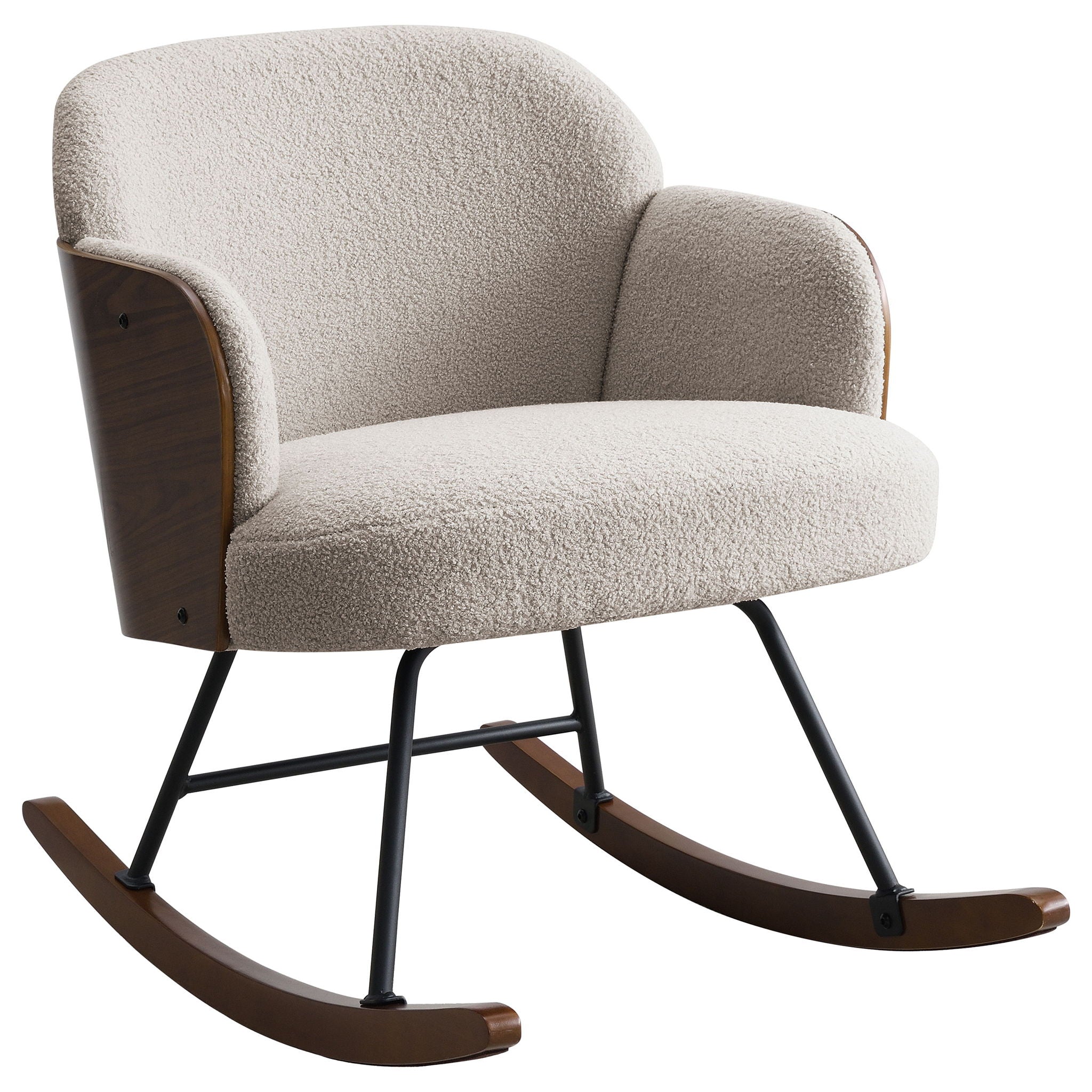 Paige - Boucle Upholstered Mid Back Rocking Chair - Urban Living Furniture (Los Angeles, CA)