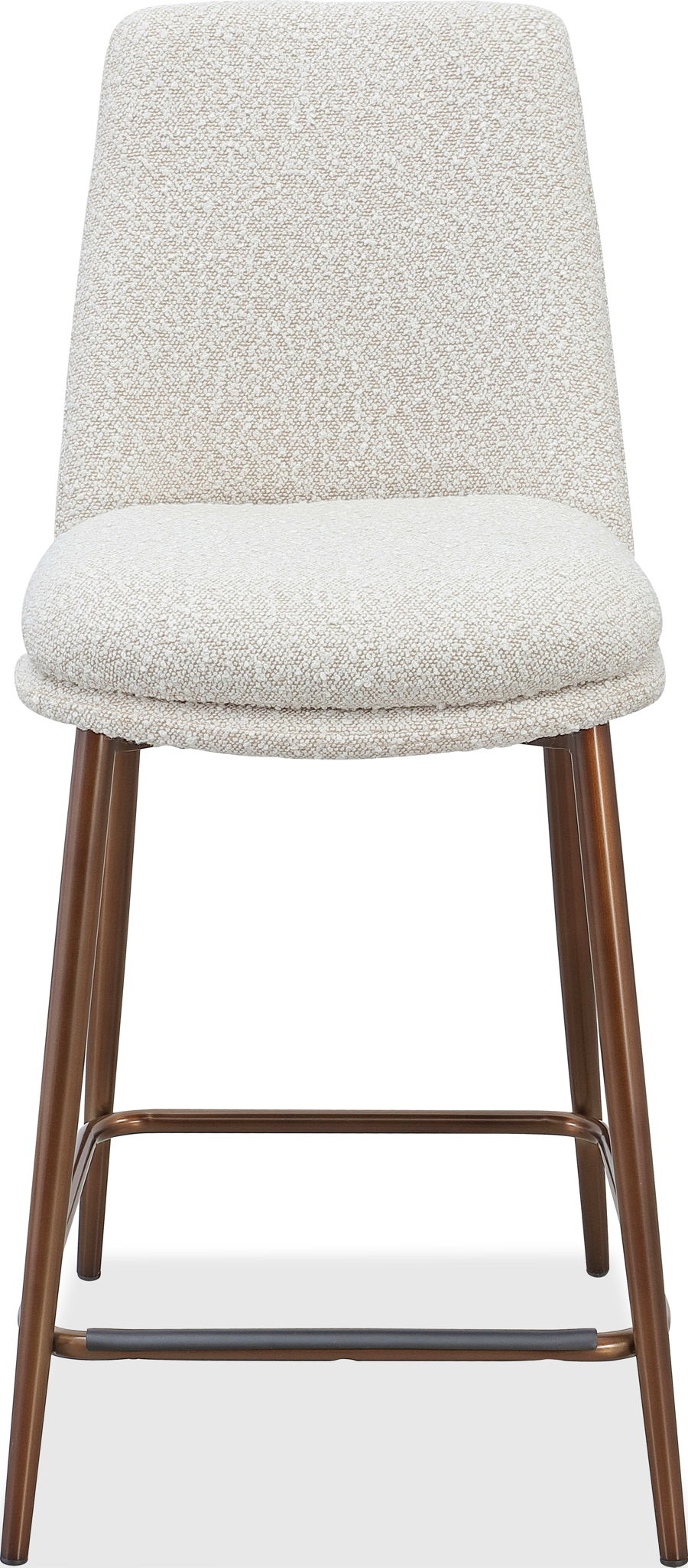 Crossroads 2.0 - Wyatt Upholstered Counter Stool (Set of 2) - Ricotta Boucle And Bronze Metal