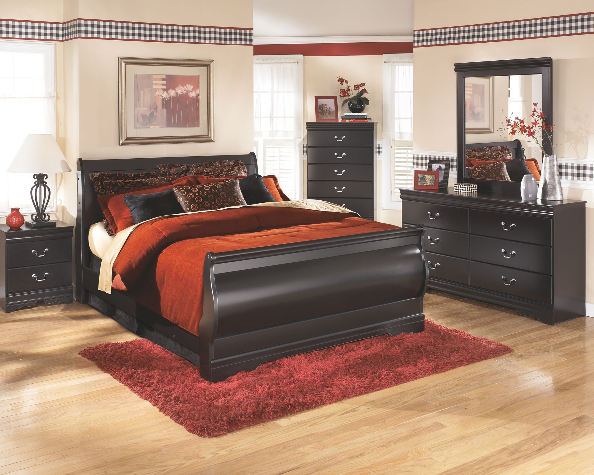 Huey Vineyard - Black - Two Drawer Night Stand - Urban Living Furniture (Los Angeles, CA)