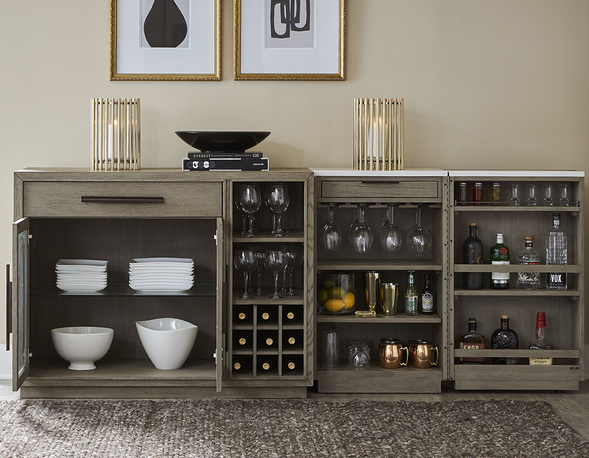 Pure Modern Dining - Multi-Functional Server With Bar Cabinet - Moonstone - Urban Living Furniture (Los Angeles, CA)